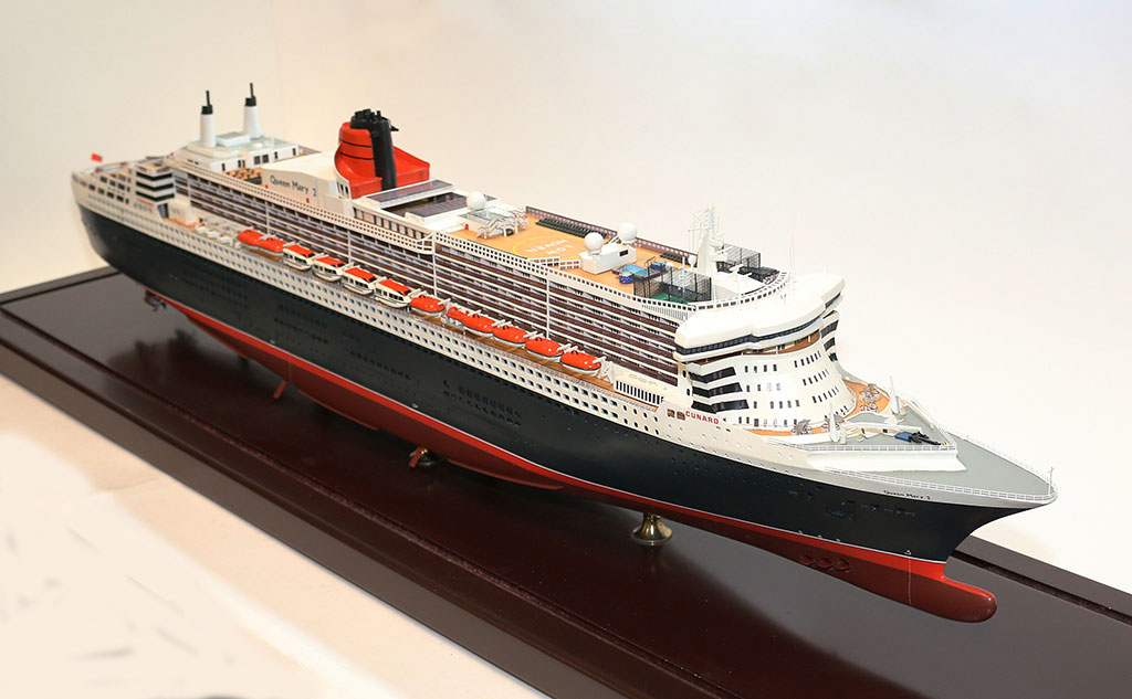 A scale model of the Queen Mary 2. 