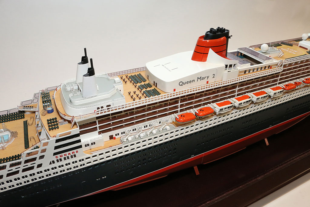 A scale model of the Queen Mary 2. 