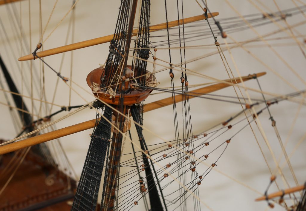 A scale model of the sailing ship, Sovereign of the Seas. 