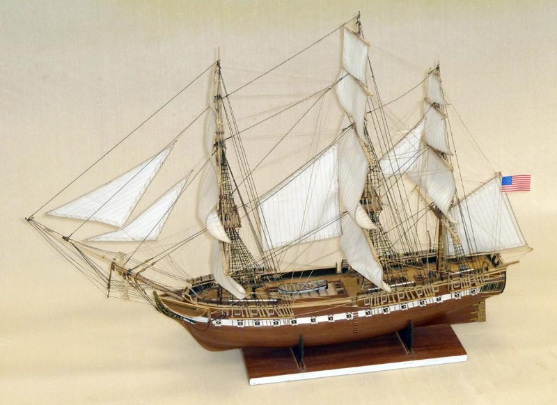 A 1/78 scale model of the USS Constitution.