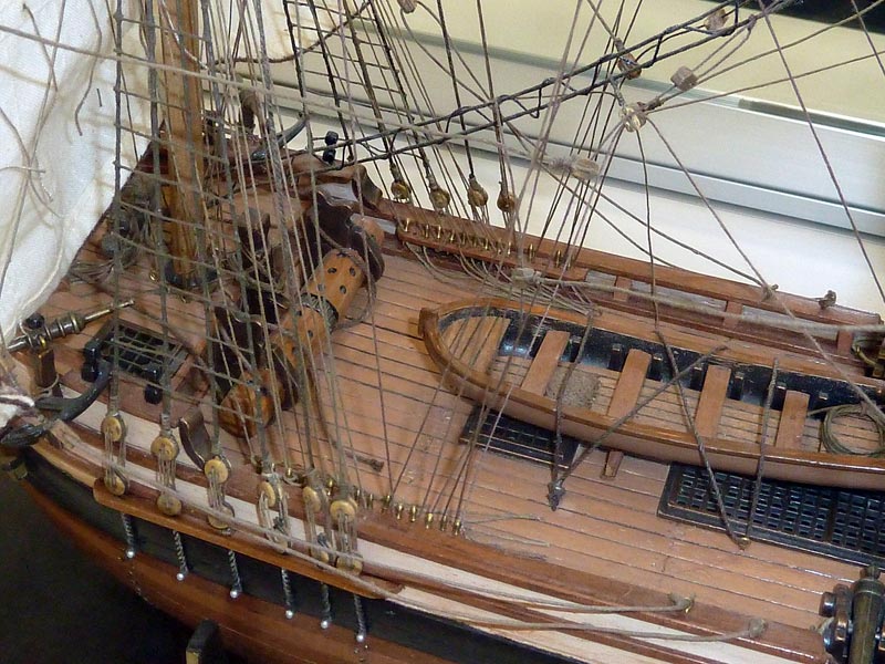 A 1/78 scale model of the USS Constitution. 
