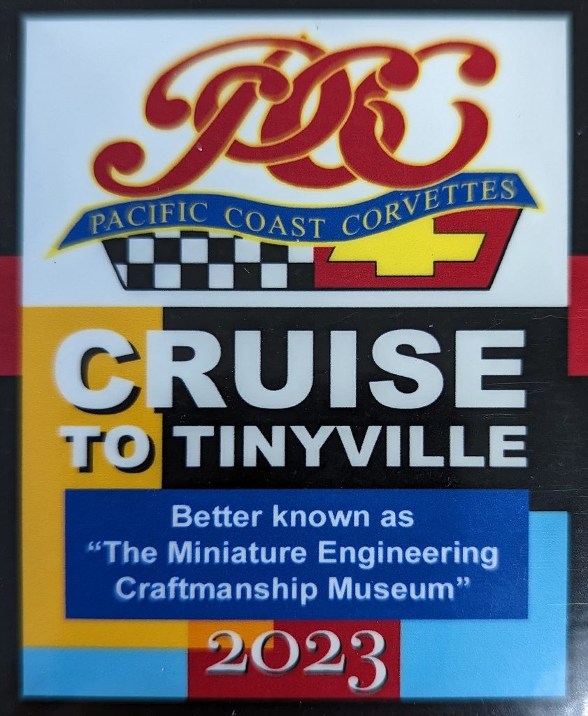 The Pacific Coast Corvettes club cruised down to the Miniature Engineering Craftsmanship Museum in April 2023.