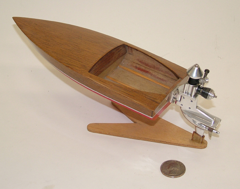 Miniature Model Ski Boat With Outboard Engine