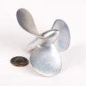 This miniature aluminum ship propeller, titled "Trench Art," was made from crashed Japanese aircraft at the Battle of Midway.
