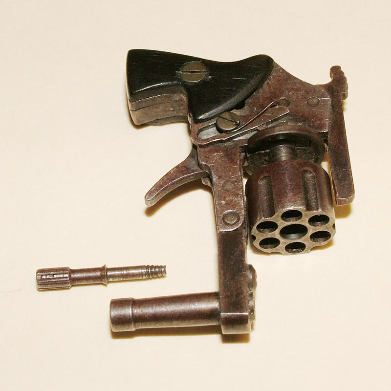 A miniature replica Xythos 2mm Pinfire pistol.