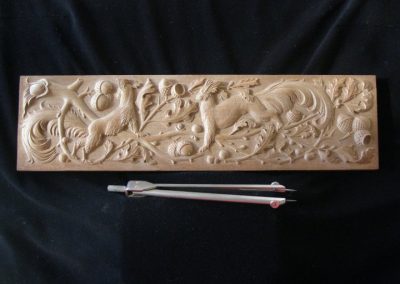 A miniature wood carving made by Vladimir Rusinov.