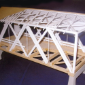 Cutaway Model of a Covered Wooden Bridge