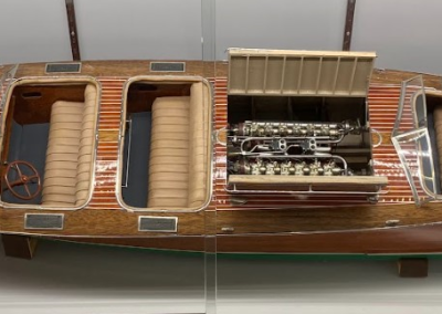 Lou's finished 1/6 scale Gar Wood 33-50 Runabout with Liberty V-12 engine is now on permanent display at the Miniature Engineering Craftsmanship Museum.