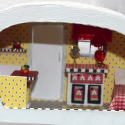 This 1/4”-scale trailer was built by Peggy Boggeln in the style of Mary Engelbreit.