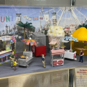 This miniature dollhouse scene was created from different items at a NAME Small Scales Convention