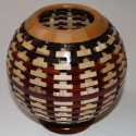 Open Segmented Wooden Sphere Vase