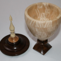 Blonde Wooden Greek Urn With Lid