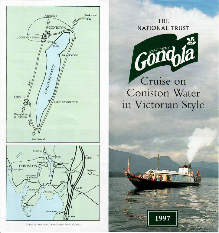 The outside of a 1997 brochure of the real Gondola
